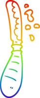 rainbow gradient line drawing cartoon jam spreading knife vector