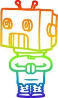 rainbow gradient line drawing cartoon robot vector