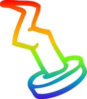 rainbow gradient line drawing cartoon nail vector