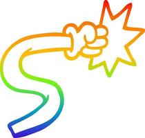 rainbow gradient line drawing cartoon hand gesture vector