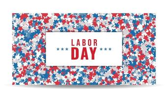 tarjeta de felicitación o tarjeta de invitación del día del trabajo. ilustración de una fiesta nacional estadounidense con una bandera estadounidense.