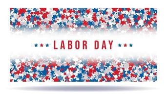 tarjeta de felicitación o tarjeta de invitación del día del trabajo. ilustración de una fiesta nacional estadounidense con una bandera estadounidense.