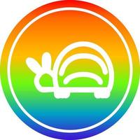 cute beetle circular in rainbow spectrum vector