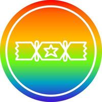 christmas cracker circular in rainbow spectrum vector