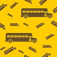 ilustración de vector de autobús escolar monocromo plano editable patrón sin costuras para crear antecedentes de escuela y educación o diseño de transporte