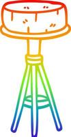 rainbow gradient line drawing cartoon breakfast stool vector