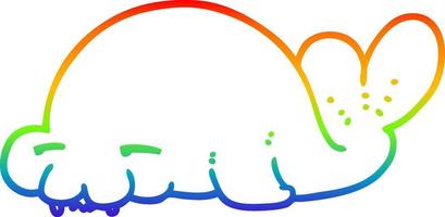 rainbow gradient line drawing cartoon seal vector