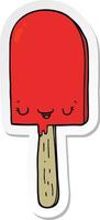 sticker of a cartoon ice lolly vector