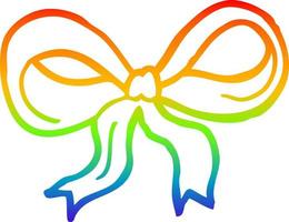 rainbow gradient line drawing cartoon decorative bow vector