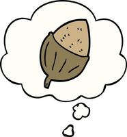 cartoon acorn and thought bubble vector