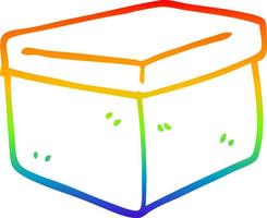caja de archivo de dibujos animados de dibujo de línea de degradado de arco iris vector
