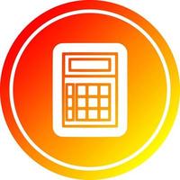 math calculator circular in hot gradient spectrum vector