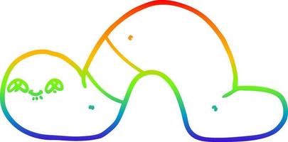 rainbow gradient line drawing cartoon worm vector