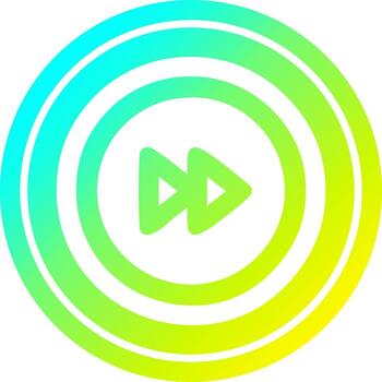 fast forward circular in cold gradient spectrum vector