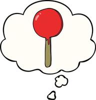 cartoon lollipop and thought bubble vector