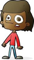 cartoon worried boy vector