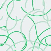 Editable Abstract Green Curved Lines Vector Seamless Pattern for Creating Background and Decorative Element