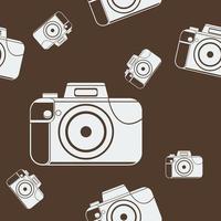 Editable Flat Monochrome Style Camera Vector Illustration Icon Seamless Pattern for Creating Background of Photography and Art Related Purposes