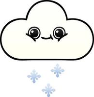 nube de nieve de dibujos animados sombreado degradado vector