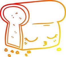 warm gradient line drawing cartoon loaf of bread vector