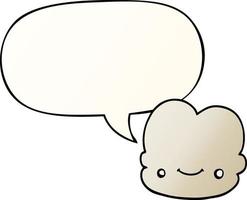 cartoon cloud and speech bubble in smooth gradient style vector