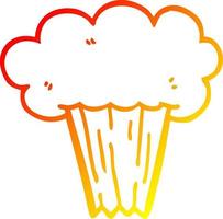 warm gradient line drawing cartoon explosion vector