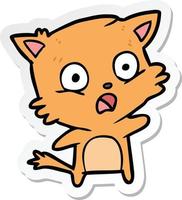 sticker of a cartoon cat vector