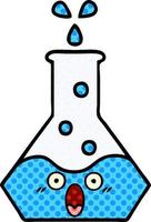 comic book style cartoon science beaker vector