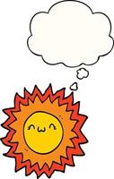 cartoon sun and thought bubble vector