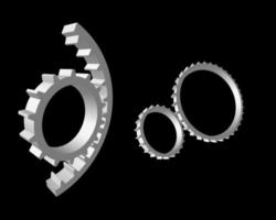 a pinion working on a black background vector