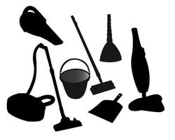 tools for cleaning areas on a white background vector