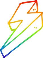 rainbow gradient line drawing cartoon thunder bolts vector