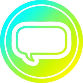 speech bubble circular in cold gradient spectrum vector