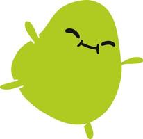 cartoon of a cute jumping bean vector