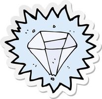 sticker of a cartoon diamond vector