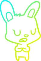 cold gradient line drawing rabbit talking vector
