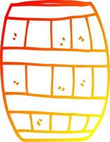 warm gradient line drawing cartoon barrel vector