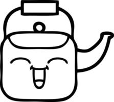 line drawing cartoon kettle vector