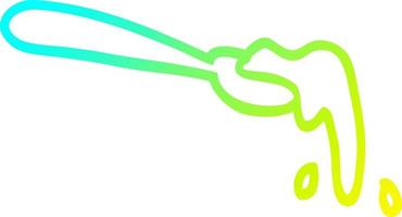 cold gradient line drawing cartoon ladle of food vector