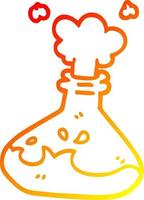warm gradient line drawing cartoon science experiment vector