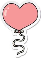 sticker of a cartoon love heart balloon vector