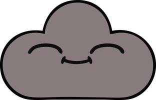 cute cartoon storm cloud vector