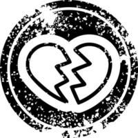 icono de corazon roto vector