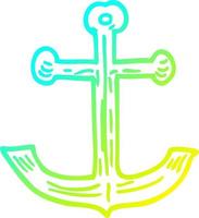 cold gradient line drawing cartoon ships anchor vector