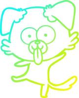 cold gradient line drawing funny cartoon dancing dog vector