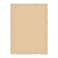 Parchment old paper sheet vector illustration isolated on white background.