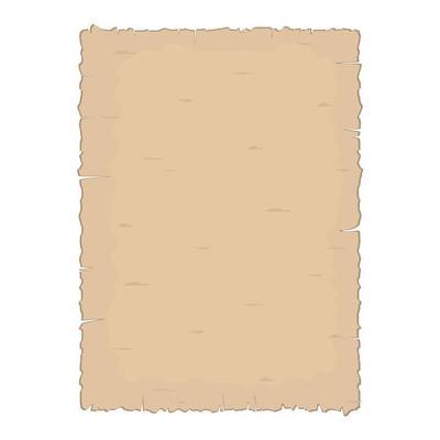 Parchment old paper sheet vector illustration isolated on white background.