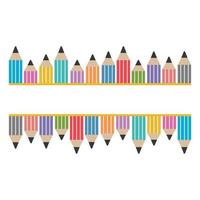 A set of colored pencils with a text frame, color vector isolated illustration