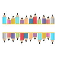 A set of colored pencils with a text frame, color vector isolated illustration