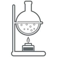 Science Laboratory Equipment. Flask and  Alcohol Burner. vector